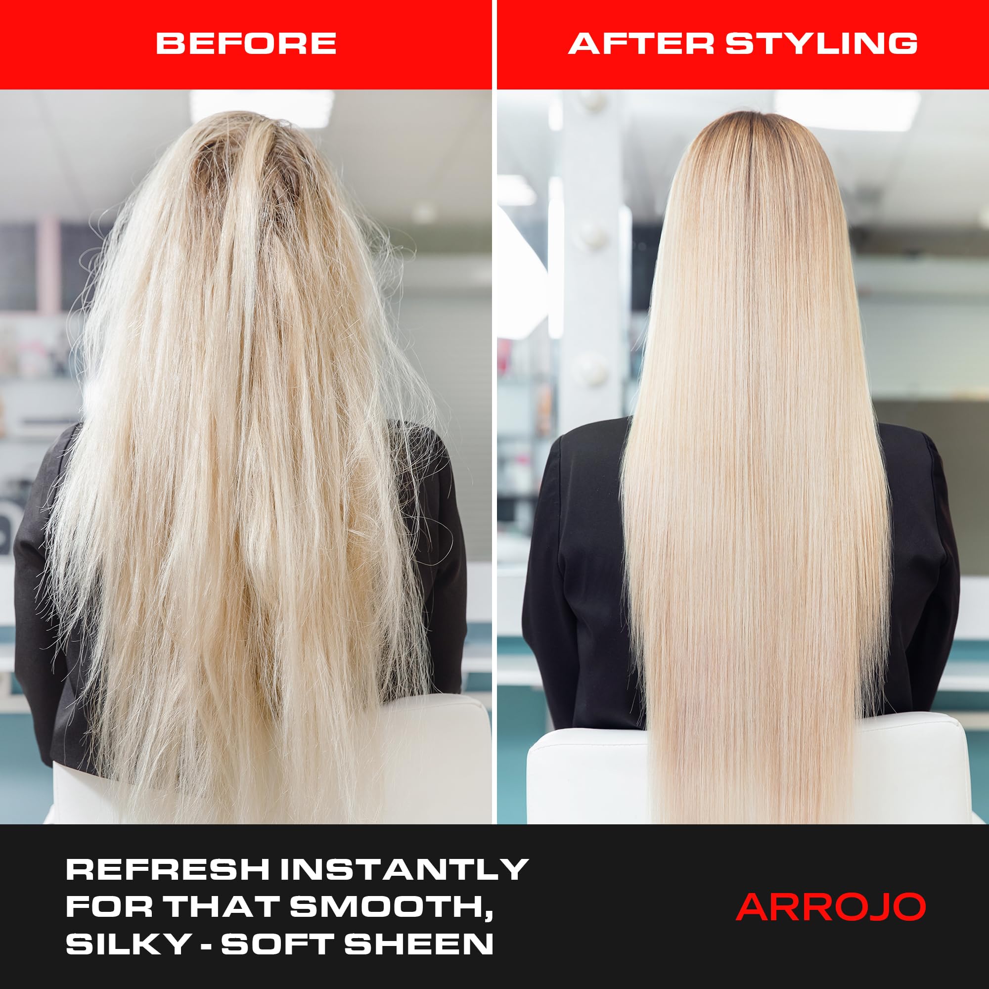 Leave In Conditioner Spray - Sulfate-Free, Paraben-Free ReFRESH Dry Conditioner Spray for Hair of All Types - Keratin & Vitamin E Anti Frizz Spray - Travel Conditioner for Men & Women by Arrojo, 4.5oz