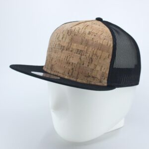 The Vintage Year Cork Square Cotton Flat Visor Mesh/Denim Adjustable Snapback Baseball Caps (Black Cork)