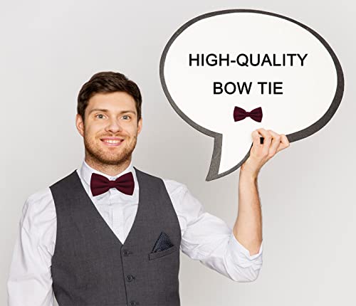 SISIDI Cotton Men's Pre-Tied Bow Tie ,Adjustable Double Layer Bow Tie