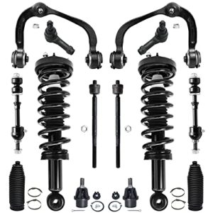 detroit axle - front end 14pc suspension kit for 2005-2008 ford f-150 lincoln mark lt, 2 upper control arms, 2 struts w/coil springs, 2 lower ball joints 2 sway bars 4 tie rods 2 boots replacement