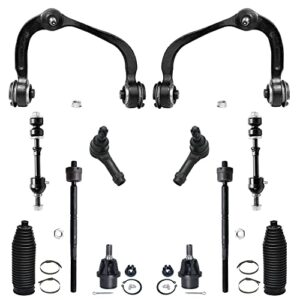 Detroit Axle - Front End 14pc Suspension Kit for 2005-2008 Ford F-150 Lincoln Mark LT, 2 Upper Control Arms, 2 Struts w/Coil Springs, 2 Lower Ball Joints 2 Sway Bars 4 Tie Rods 2 Boots Replacement