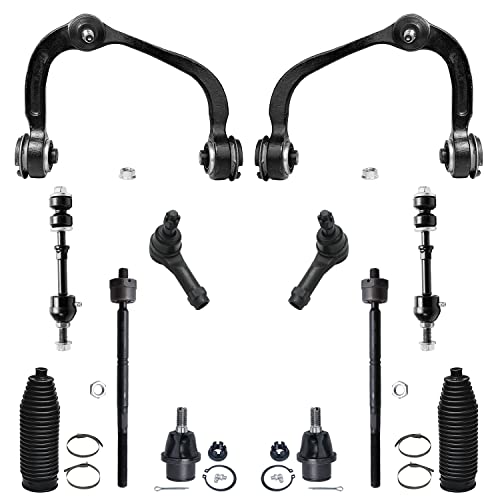 Detroit Axle - Front End 14pc Suspension Kit for 2005-2008 Ford F-150 Lincoln Mark LT, 2 Upper Control Arms, 2 Struts w/Coil Springs, 2 Lower Ball Joints 2 Sway Bars 4 Tie Rods 2 Boots Replacement