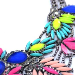 Lovage Colorful Resin Bubble Bib Statement Necklace Bohemian Chunky Collar Jewelry