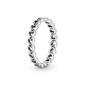 pandora linked love ring, sterling silver, size 7