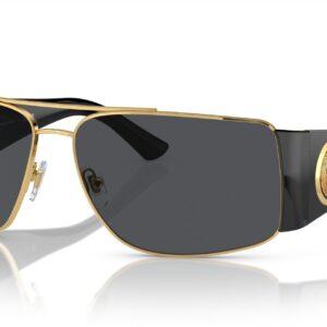 Versace Man Sunglasses Gold Frame, Dark Grey Lenses, 63MM