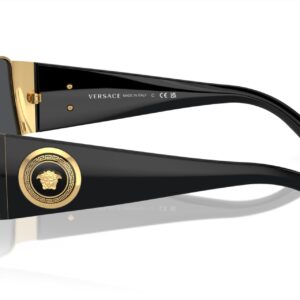 Versace Man Sunglasses Gold Frame, Dark Grey Lenses, 63MM