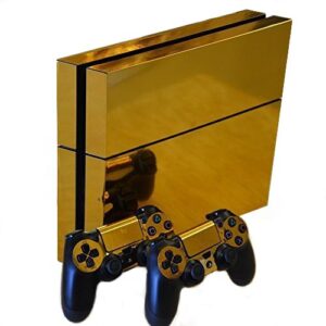 honbay® gold glossy decal skin sticker for playstation 4 ps4 console+controllers