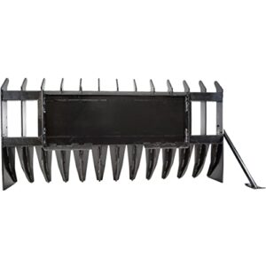 Titan Attachments Skid Steer Root Rake Attachment 72in Wide, Universal Quick Tach Hookup, Root Clearing Brush Rake, Land Clearing Site Prep Implement, Roll Debris, Silage, Brush to Burn Pile