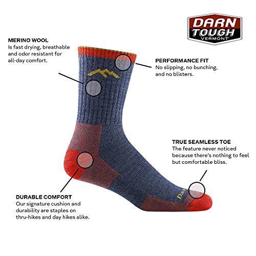 Darn Tough Men's Hiker Midweight Micro Crew Sock (Style 1466) - Charcoal, Medium