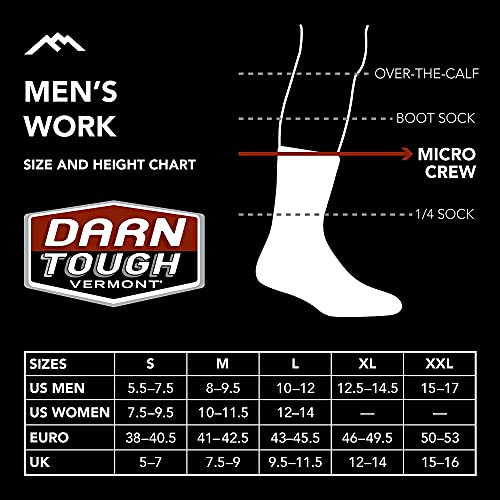 Darn Tough Men's Merino Wool Steely Micro Crew Cushion w/Extra Cushion Toe Socks, Graphite, Large