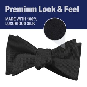 John William Clothing Bow Ties for Men - 100% Silk Self-Tie Bow Tie for Tuxedo & Wedding