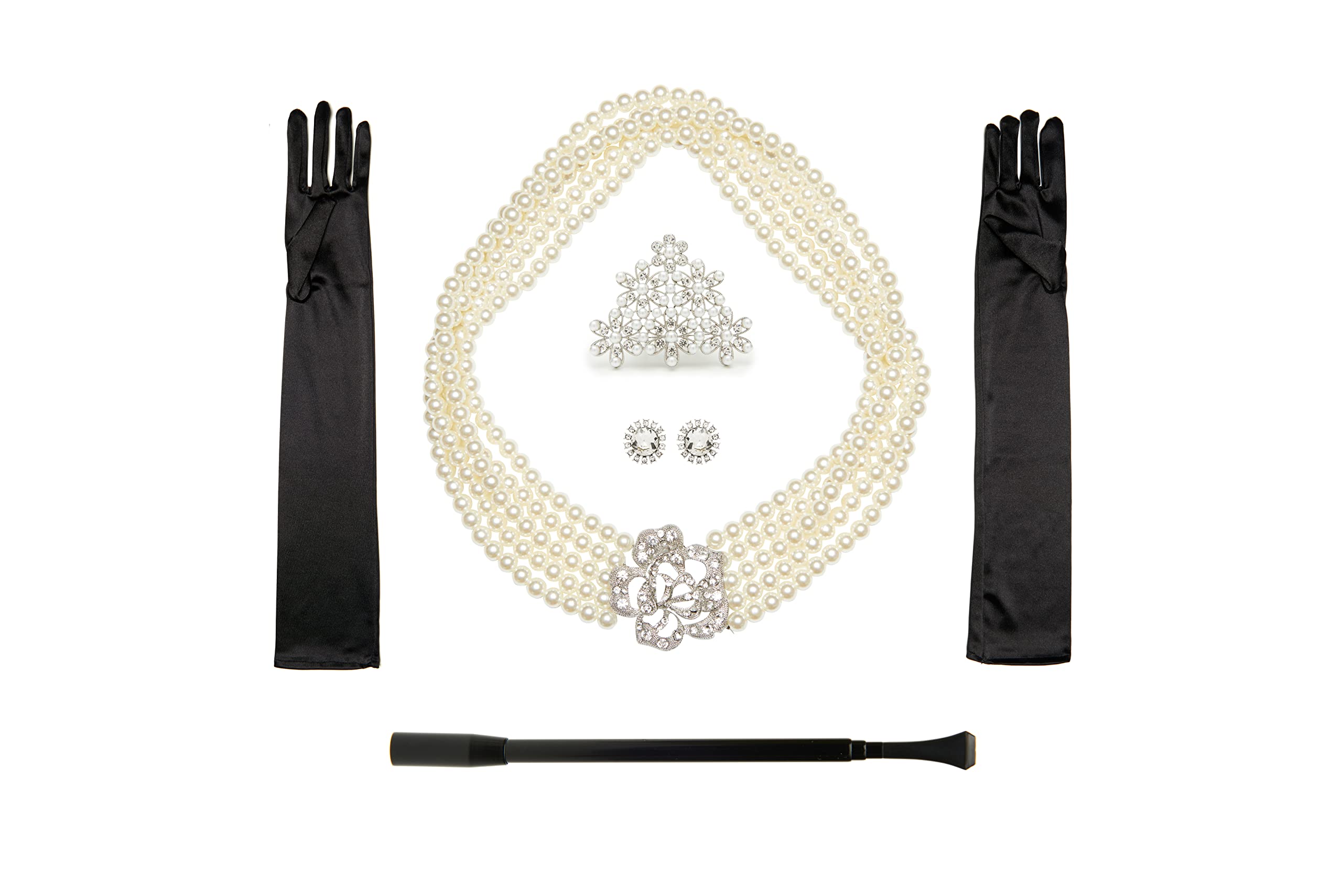 Utopiat Costume Jewelry and Accessory 5 piece Set, Audrey Hepburn inspired (without gift box)