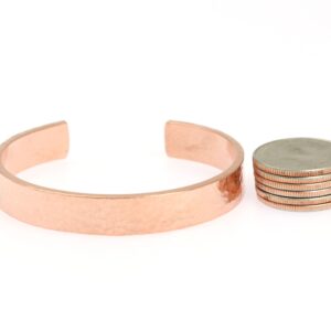 10mm Wide Hammered Copper Cuff Bracelet By John Brana Handmade Jewelry 100% Uncoated Solid Copper Cuff (6.5 Inches)