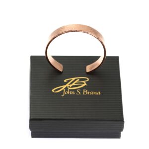 10mm Wide Hammered Copper Cuff Bracelet By John Brana Handmade Jewelry 100% Uncoated Solid Copper Cuff (6.5 Inches)