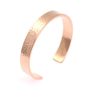 10mm Wide Hammered Copper Cuff Bracelet By John Brana Handmade Jewelry 100% Uncoated Solid Copper Cuff (6.5 Inches)