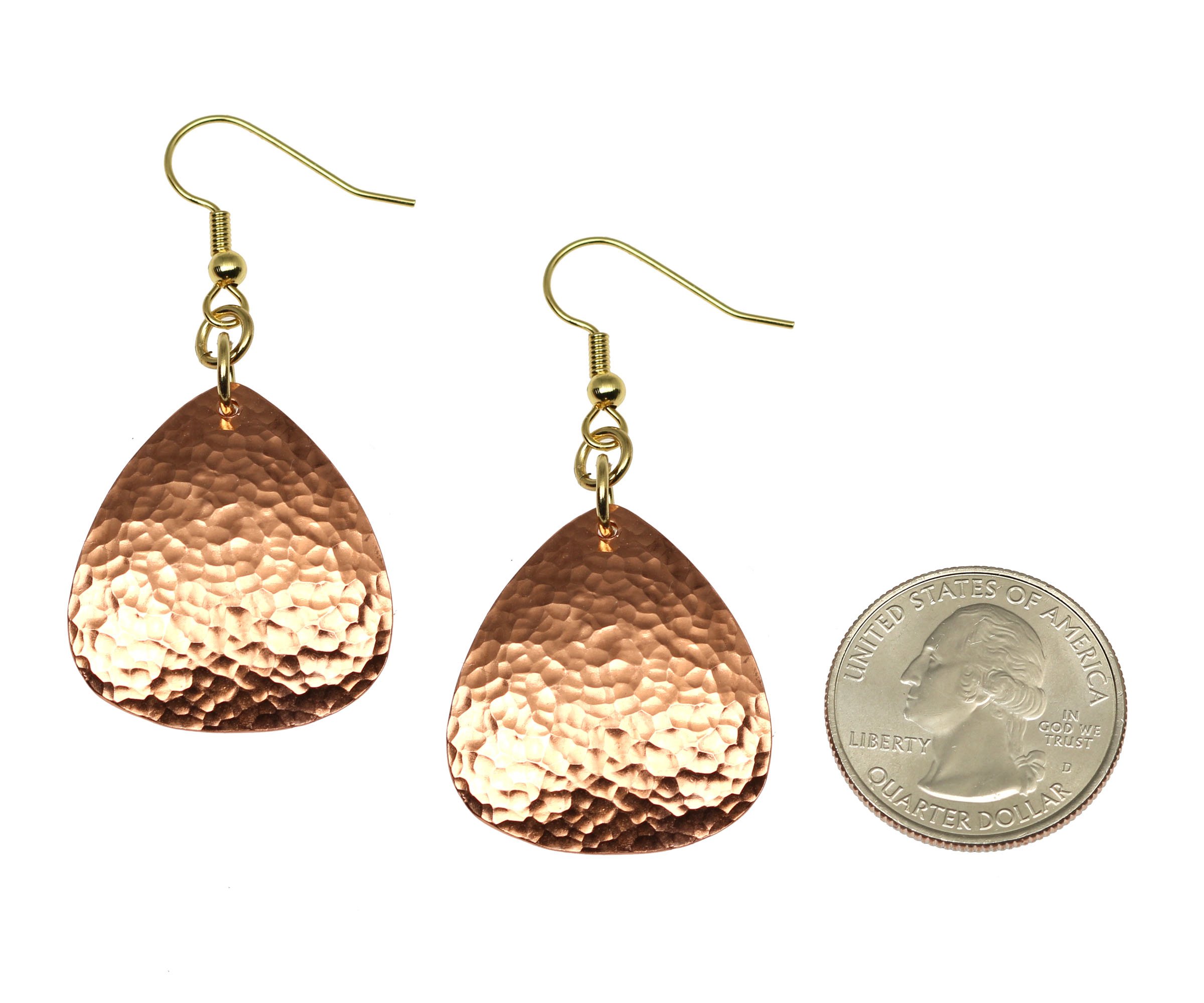 Hammered Copper Triangular Drop Earrings By John S Brana Handmade Jewelry Durable Copper Earrings