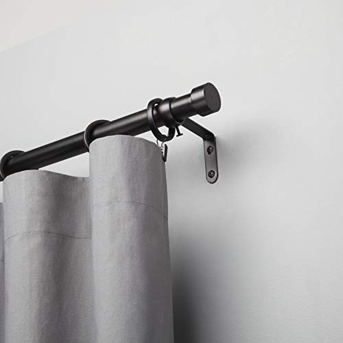 Umbra Cappa Curtain Rod, Includes 2 Matching Finials, Brackets & Hardware, 36 to 66-Inches, Black