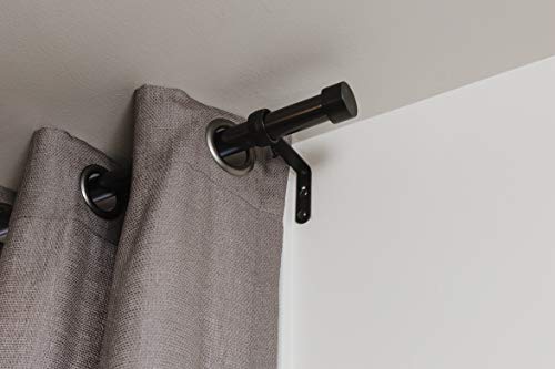 Umbra Cappa Curtain Rod, Includes 2 Matching Finials, Brackets & Hardware, 36 to 66-Inches, Black