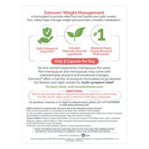 Estroven Weight Management for Menopause Relief - 30 Ct. - Clinically Proven Ingredients Help Manage Weight, Provide Night Sweats & Hot Flash Relief - Drug-Free & Gluten-Free Caplets