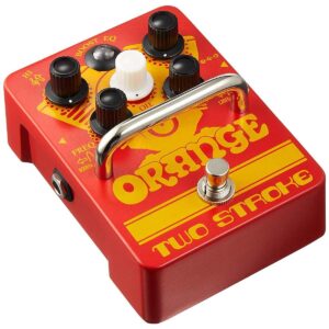 orange two stroke active dual-parametric eq/boost guitar effects pedal