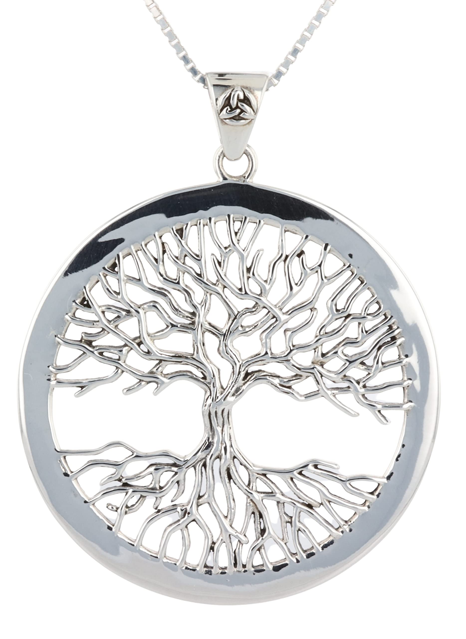 Jewelry Trends Large Celtic Tree of Life Protection Pendant Necklace 18"