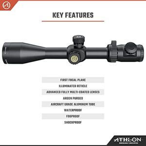 Athlon Optics , Argos BTR , Riflescope , 8-34 x 56 First Focal Plane (FFP) 30 mm Tube, Illuminated APMR MIL Reticle , Black