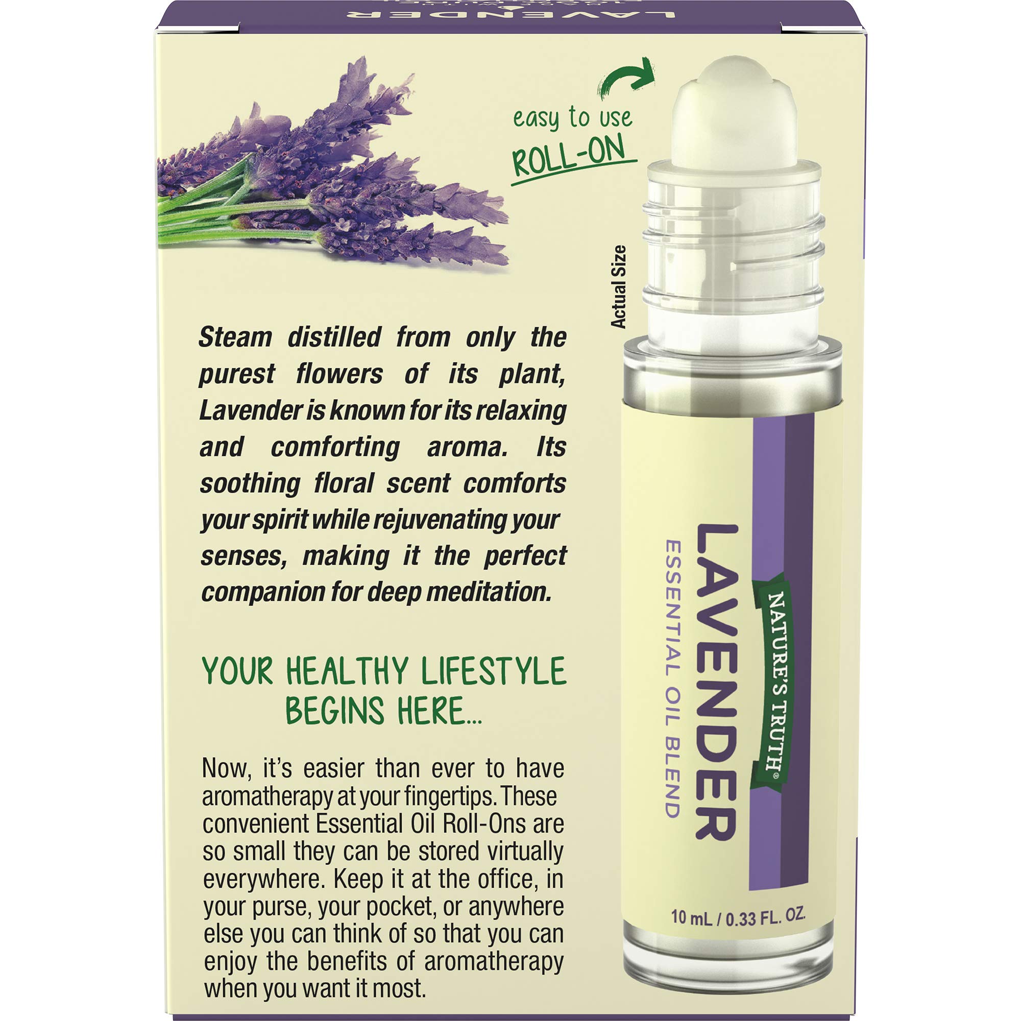 Nature's Truth Essential Oil Roll-On Blend, Lavender, 0.33 Fluid Ounce