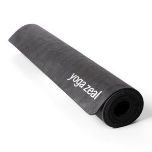 Black Lunar Mat by Yoga Zeal - Luxuriously Soft, Thick, Non-Slip, Hot Yoga Mat. Eco Printed. Designed to grip better with a sweaty yoga practice