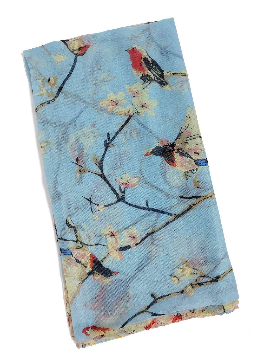 GERINLY Scarfs for Women Lightweight Birds Florals Scarves for Summer Outfits Accessories Head Wear Shawl