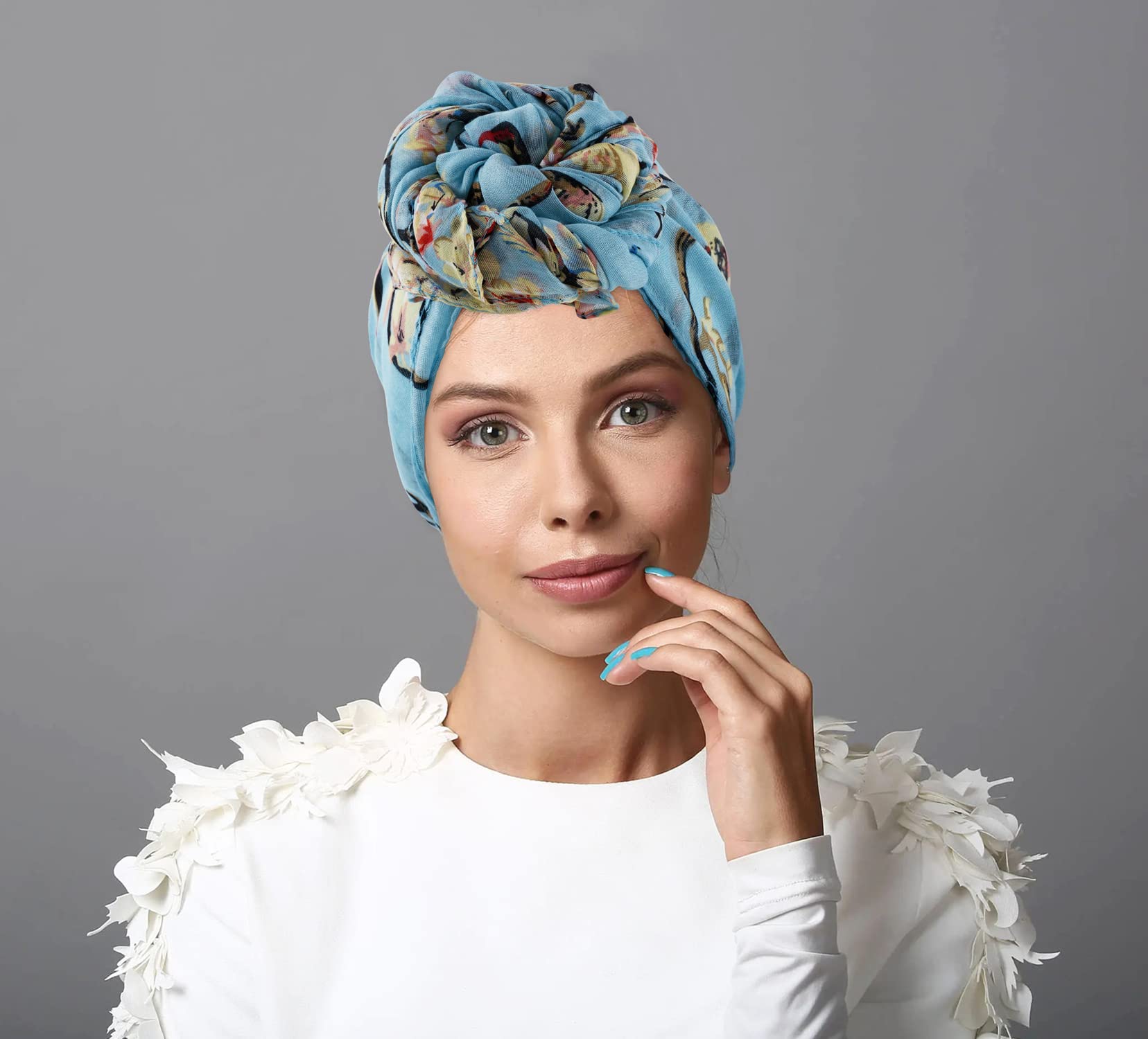 GERINLY Scarfs for Women Lightweight Birds Florals Scarves for Summer Outfits Accessories Head Wear Shawl