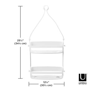 Umbra Flex Hanging Shower Caddy, Bathtub Shelf and Bathroom Organizer, White