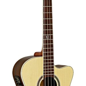 Ortega Guitars 4 String Deep Series Medium Scale Solid Top Acoustic-Electric Bass, Right (D558-4)