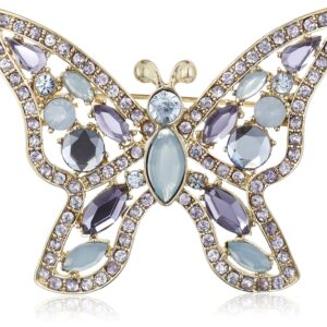 Napier "Giftables" Boxed Silver-Tone and Blue Purple Butterfly Pin