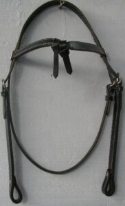 gsk reitsports new western primium genuin leather headstall knotted brow band headstall black