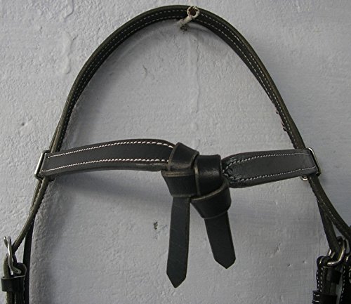 GSk Reitsports New Western Primium Genuin Leather Headstall Knotted Brow Band Headstall Black