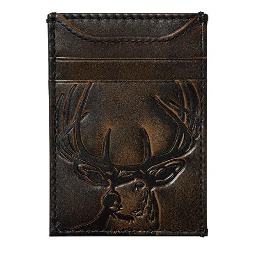 House of Jack Co. Deer Money Clip Wallet | Slim Card Holder | Super Strong Magnet Men's Wallet | Front Pocket Wallet (Deer)