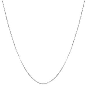 Kooljewelry 14k White Gold 0.7 mm Long Box Chain Necklace (20 inch)