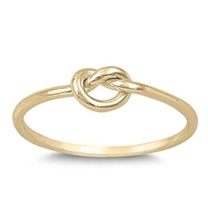 gold-tone infinity knot promise ring .925 sterling silver love band size 7