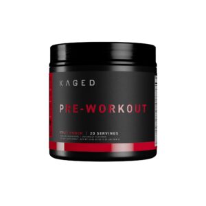 kaged original pre workout powder | fruit punch | pre-kaged | formulated with creatine, beta alanine, pure caffeine | 20 servings