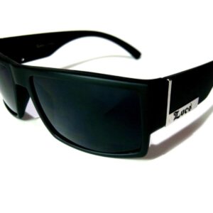 Locs Mens Flat Top Gangster Sunglasses Black Silver Frame 91026 (Black), 5.5w x 1.75h