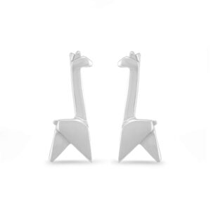 Boma Jewelry Sterling Silver Origami Giraffe Stud Earrings