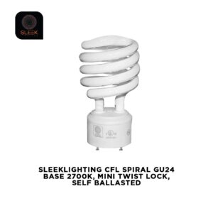 SLEEKLIGHTING - GU24 23Watt 2700K 1600lm 2 Prong Light Bulbs- UL approved-120v 60Hz - Mini Twist Lock Spiral -Self Ballasted CFL Fluorescent Bulbs- 1600lm Warm White 4 Pack (100 Watt Equ)