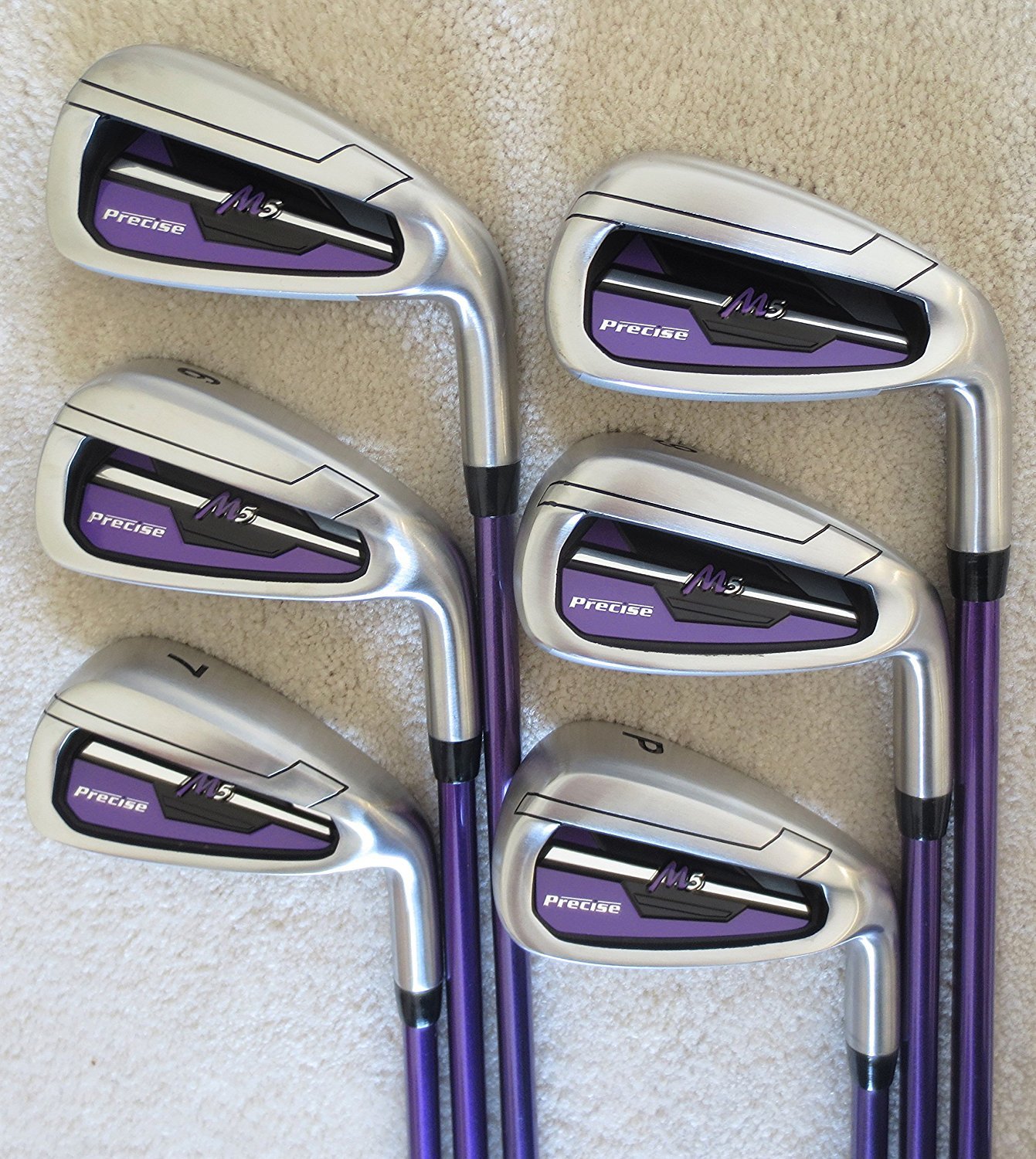 Ladies Golf Set Complete Womens Driver, Fairway Wood, Hybrid, Irons Putter & Bag Purple Color Right Handed