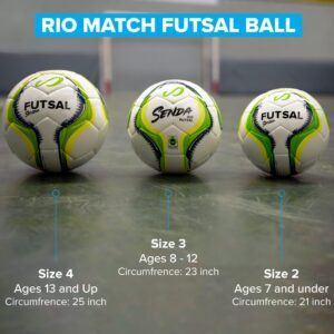 SENDA Rio Match Futsal Ball, Fair Trade Certified, Green/Yellow, Size 4 (Ages 13 & Up)