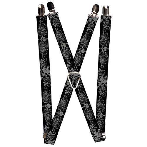 Buckle-Down unisex adults Buckle-down - Skulls Suspenders, Multicolor, One Size US