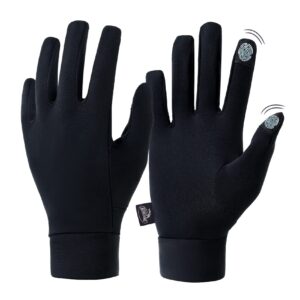 HIGHLOONG Lightweight Gloves Liner-glove liners for cold weather women and men, Thermal Touch Screen Glove Liners for Running Cycling Driving Hiking.(M)