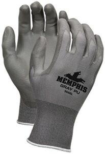 memphis glove 127-9666l nylon glove, 13 gal, large, gray (pack of 12)