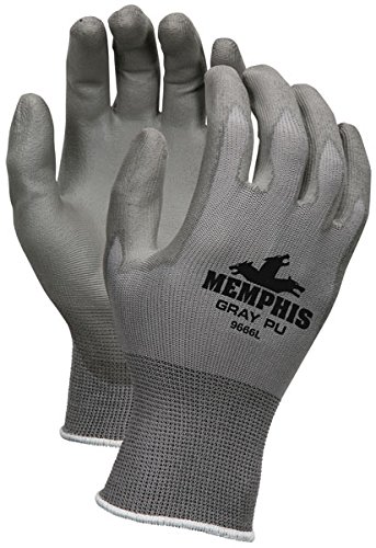 Memphis Glove 127-9666L Nylon Glove, 13 gal, Large, Gray (Pack of 12)