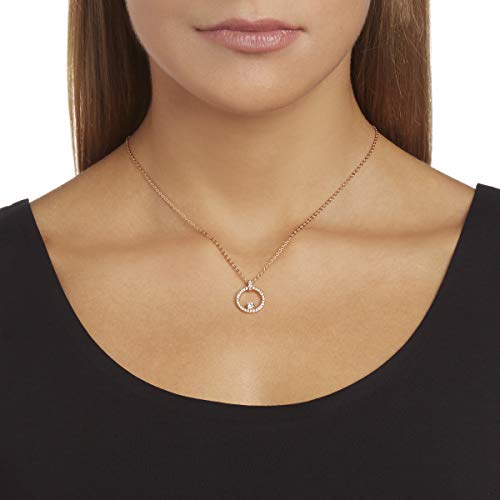 SWAROVSKI Creativity Collection Women's Necklace, Intertwined circle Pendant with White Crystals and Rose-Gold Tone Plated Chain