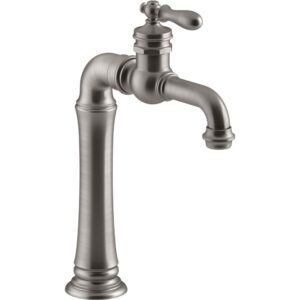 KOHLER K-99268-VS Artifacts Gentleman's Bar Sink Faucet, Vibrant Stainless, Single Handle, Prep Faucet, Secondary Faucet, Single Hole Installation, Entertainment Faucet